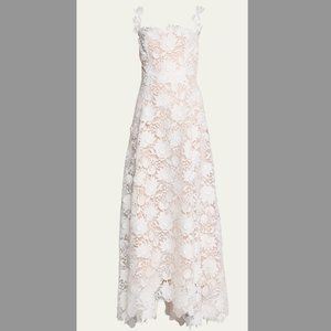 Oscar de la Renta Water Lily Guipure Lace Maxi Dress
